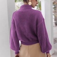 Turtleneck Lantern Sleeve Sweater