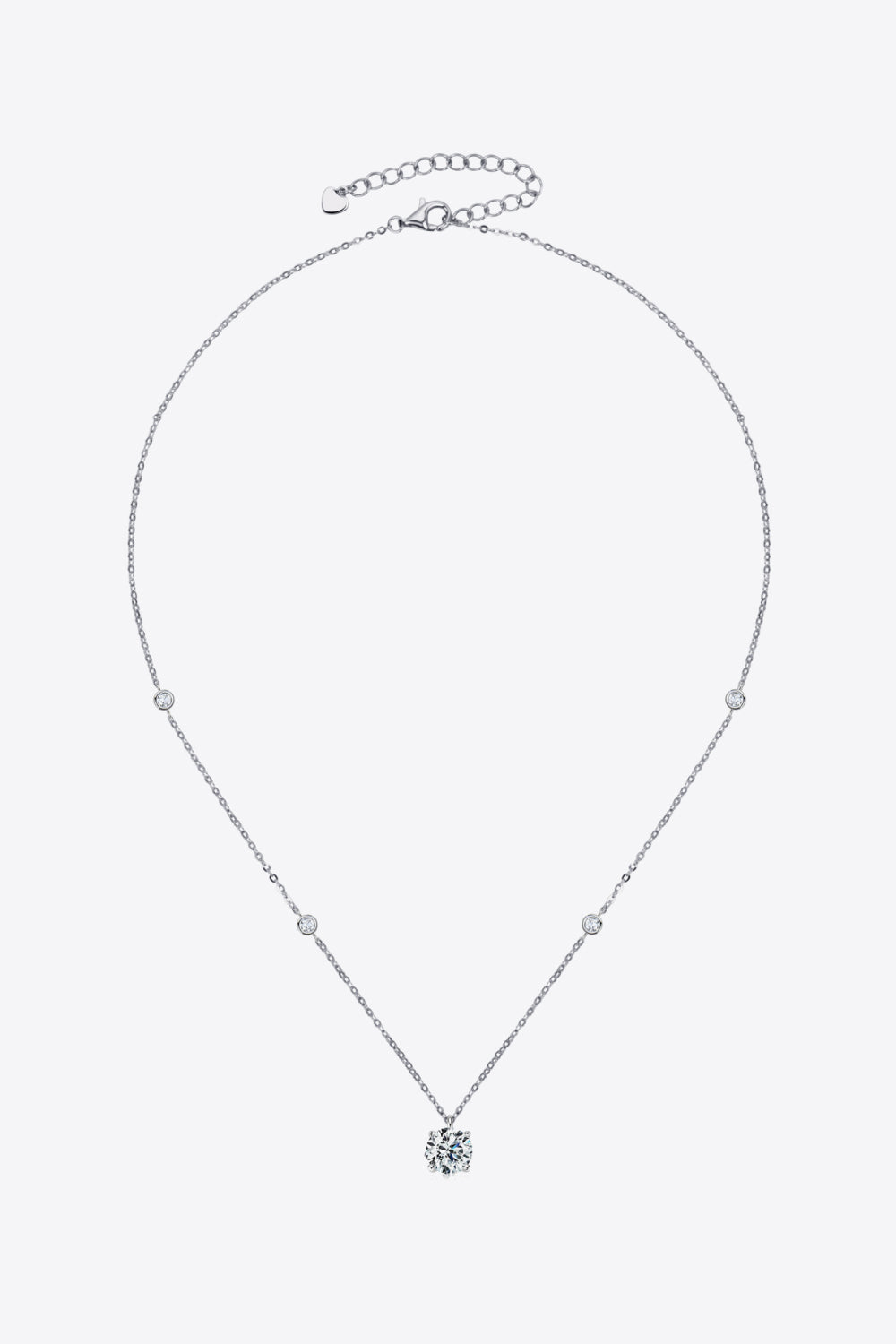 Minnie 2 Carat Moissanite 4-Prong 925 Sterling Silver Necklace