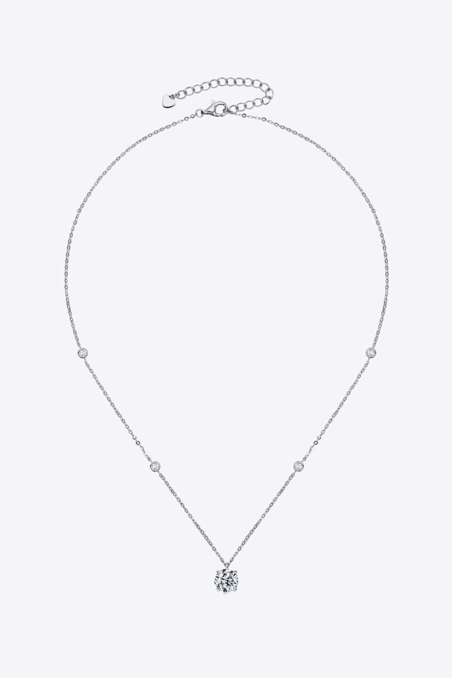 Minnie 2 Carat Moissanite 4-Prong 925 Sterling Silver Necklace