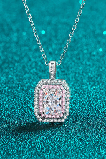 Geometric Pendant 1 Carat Moissanite Chain Necklace