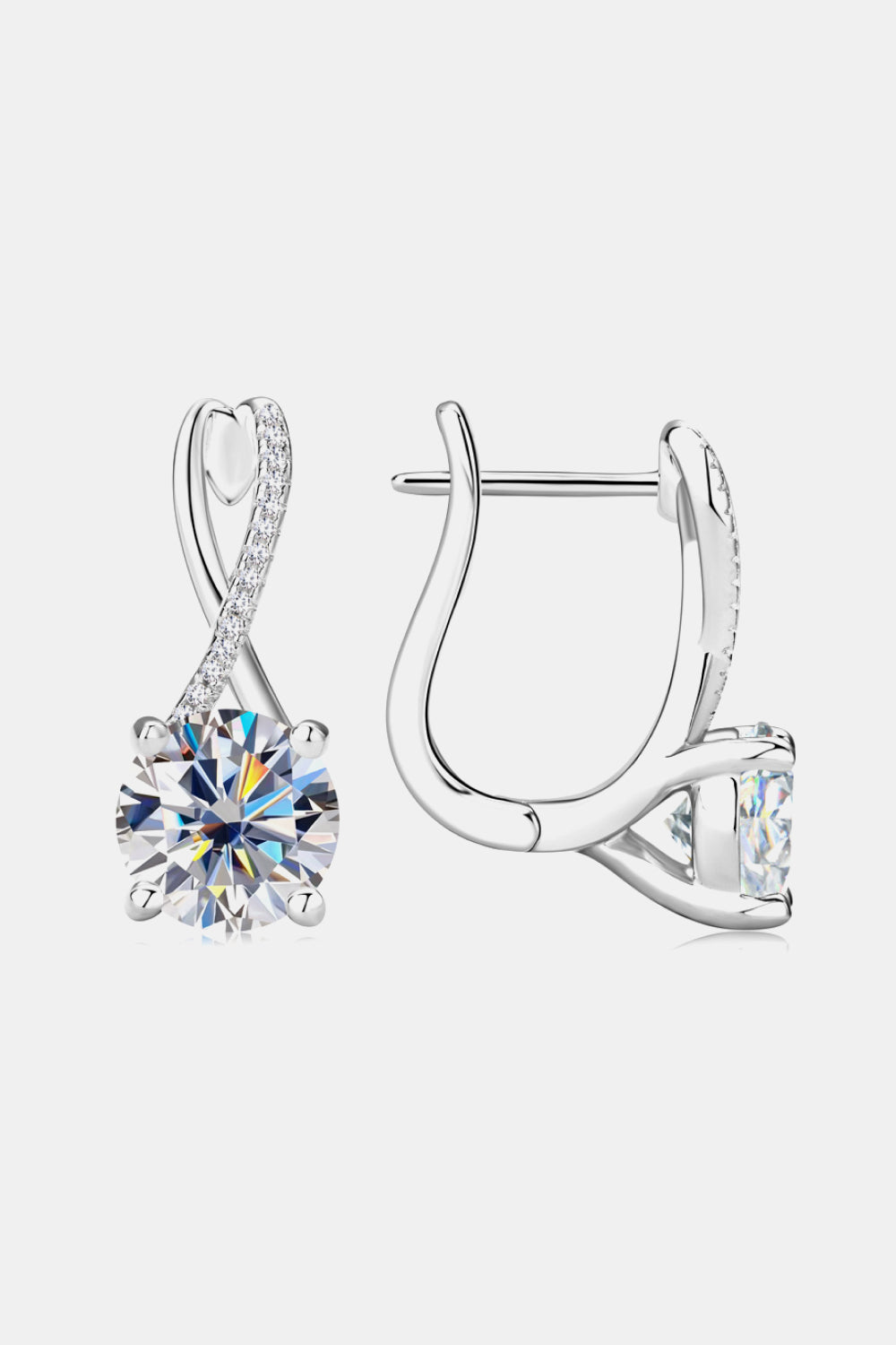 Fit for Royalty 4 Carat Moissanite 925 Sterling Silver Earrings