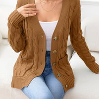 Work to Vacay Button Down Cable-Knit Cardigan