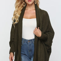 Spread Your Wings And Fly Open Front Dolman Sleeve Longline Cardigan