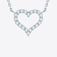 Moissanite Platinum-Plated Heart Necklace