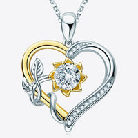 Two-Tone 1 Carat Moissanite Heart Pendant Necklace