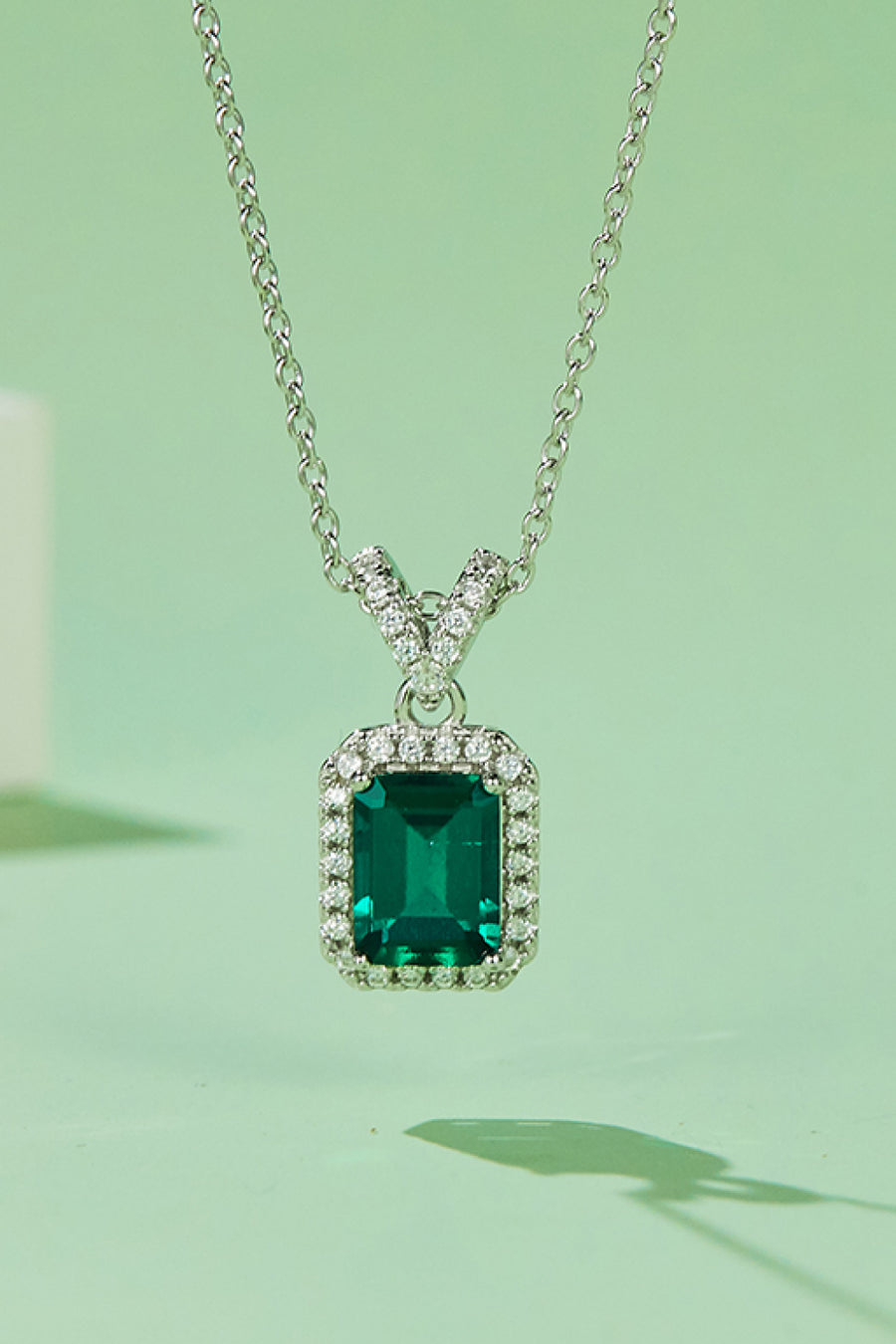 Regal Appeal 1.25 Carat Lab-Grown Emerald Pendant Necklace