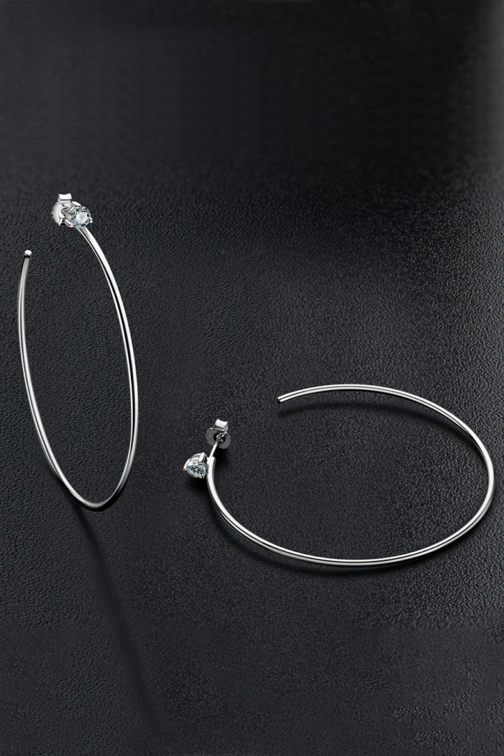 Party Vixen 925 Sterling Silver Moissanite Hoop Earrings