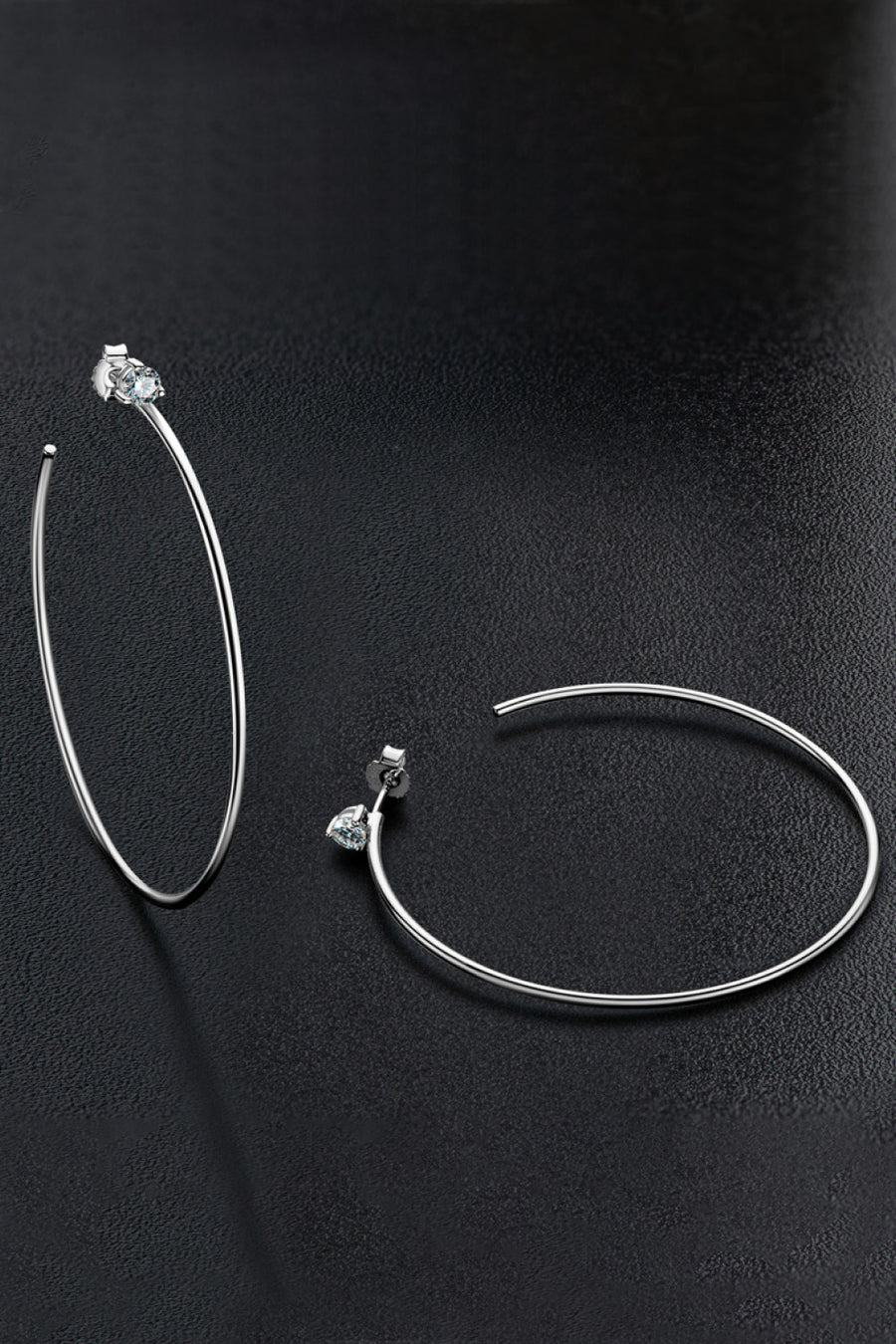 Party Vixen 925 Sterling Silver Moissanite Hoop Earrings