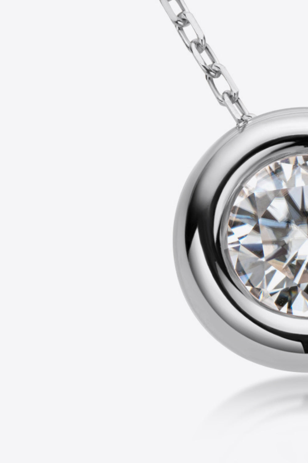 Simple Solitude 1 Carat Moissanite Pendant 925 Sterling Silver Necklace