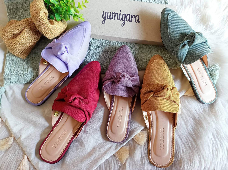 Eve Pointed Bright Colored Fabric Mules