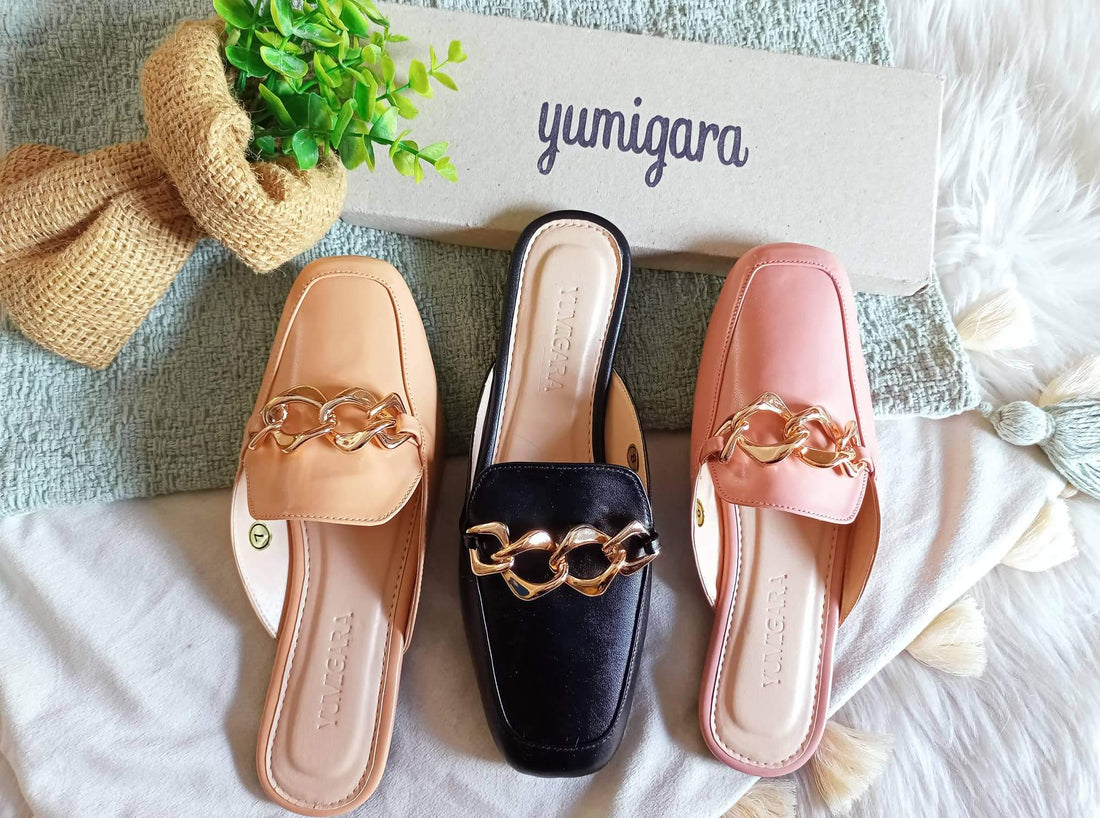 Charlene Loafer Mules with Chunky Chain Accent